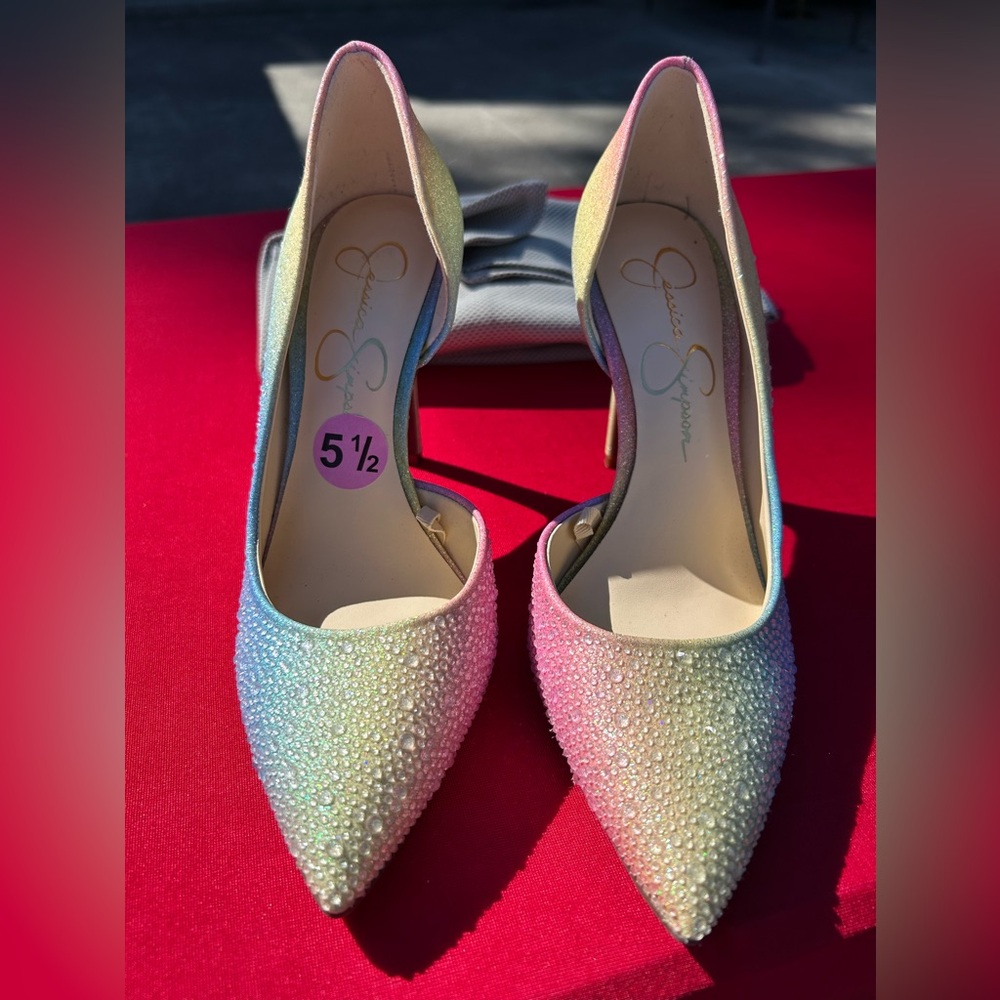Jessica Simpson Pastel Beaded Heels